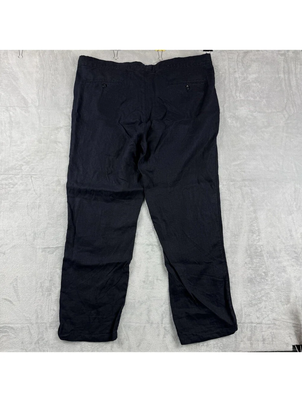 Black Brown 1826 100% Linen Drawstring Pants Men's 38x30 Casual Beach Old Money